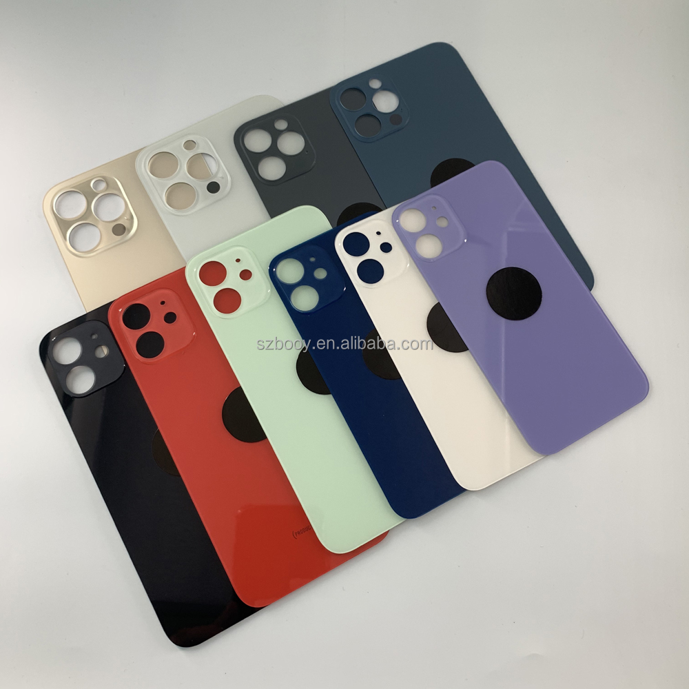 Wholesale different color of big hole Battery Back Cover glass for iphone 12 11 12 mini US EU version available