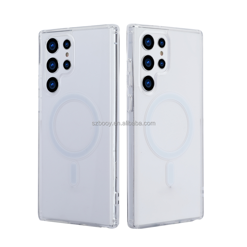 Transparent Magnetic Phone Case for Samsung S22 S22+ S22Ultra Shockproof Clear TPU Phone Cases