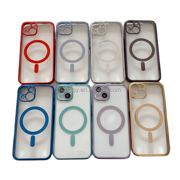 Magnetic Soft Electroplating TPU Magnetic Protective Phone Case for iPhone 11 12 13 Pro max Camera Protection Back Cover Bumper