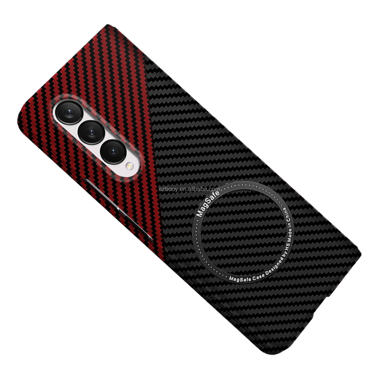 Carbon Fiber Magnetic Phone case for Samsung Fold 4 Shockproof PC Hard Phone Covers