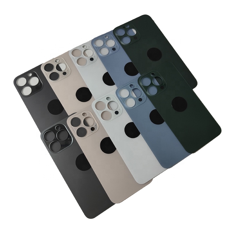 New Big Hole Back Glass Cover for iPhone 13 Pro 13 Pro Max Rear Battery Housing Glass 13 Mini 13 Promax Mix Different Colors