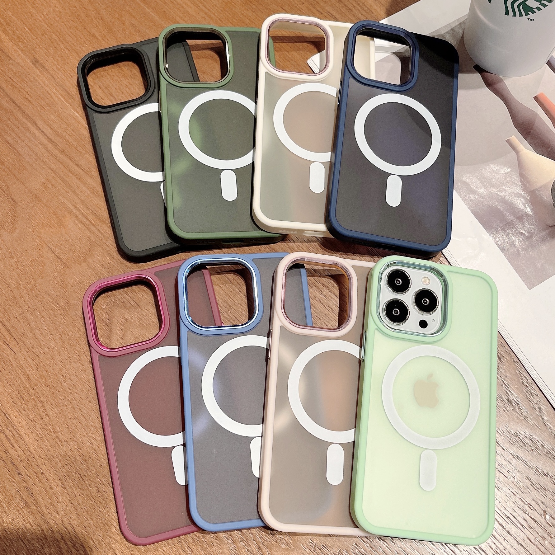 High Quality TPU PC Matte Magnetic Mobile Phone Case for iPhone 14Pro 13 Pro 11 12 Pro Max Magnet Ring Frosted Phone Case Cover