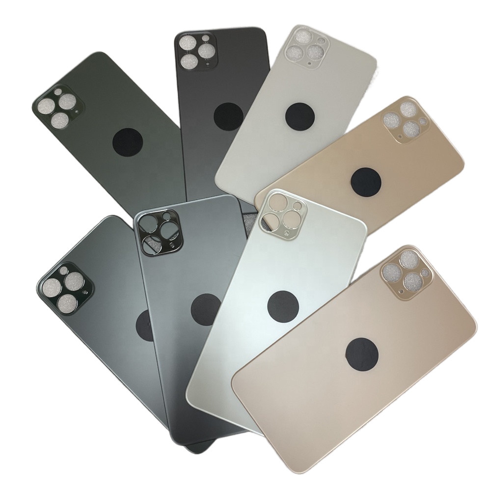 Large Hole Rear Battery Door Back Glasses for iPhone 12pro 12promax 11pro 11promax Glass with logo Repair Parts