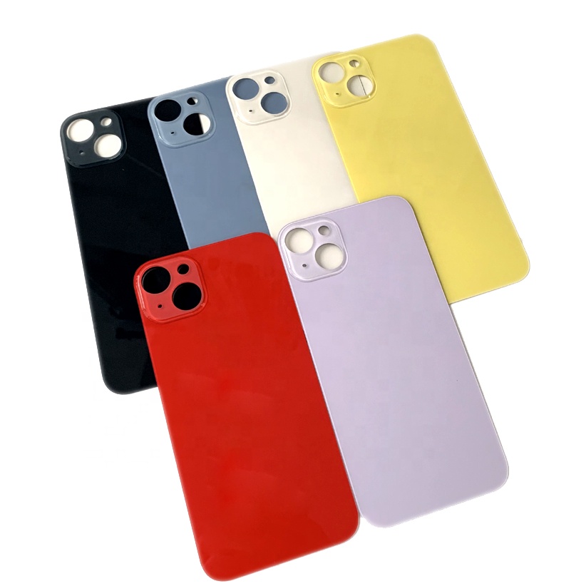 2 in 1 Big hole back glass for iPhone 14 14 plus rear battery door repair parts for iPhone 11 12 13 14 15 phone back glass