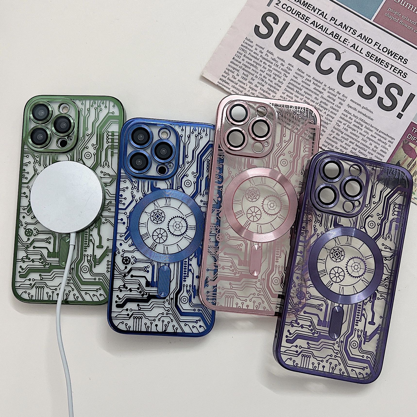 Shockproof Electroplated Phone Cases Magnetic for iPhone 15 14 13 12 11 Pro Max Plus Case With Camera Protection