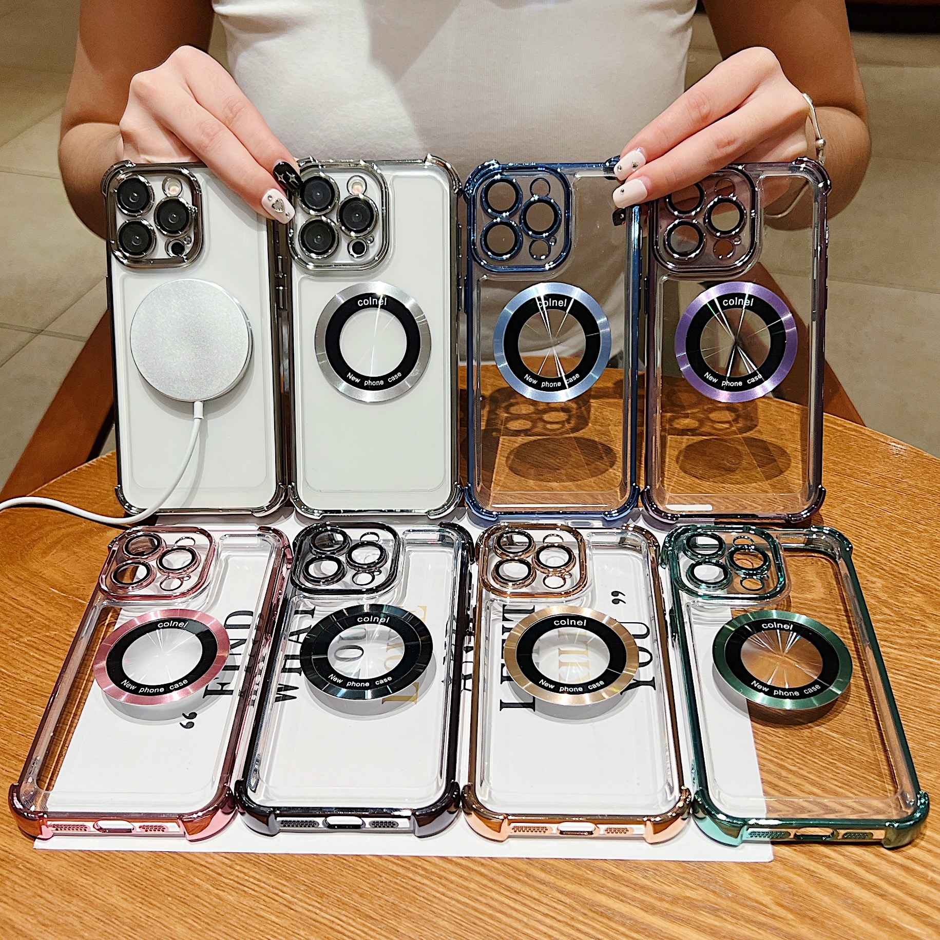 New Four Corner Airbags Shockproof Magnetic Mobile Phone Case for iPhone 15 14 13 12 11 Pro Max Anti Fall Protective Cases