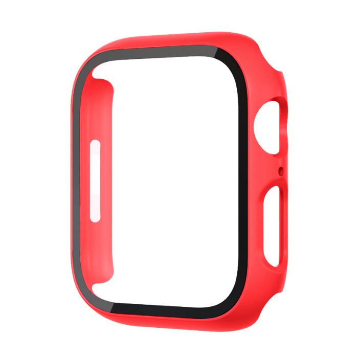 Full Cover 2 in 1 PC+glass for Apple Watch Protect Case 38mm 40mm 42mm 44mm 45mm 49mm Tempered Glass Case