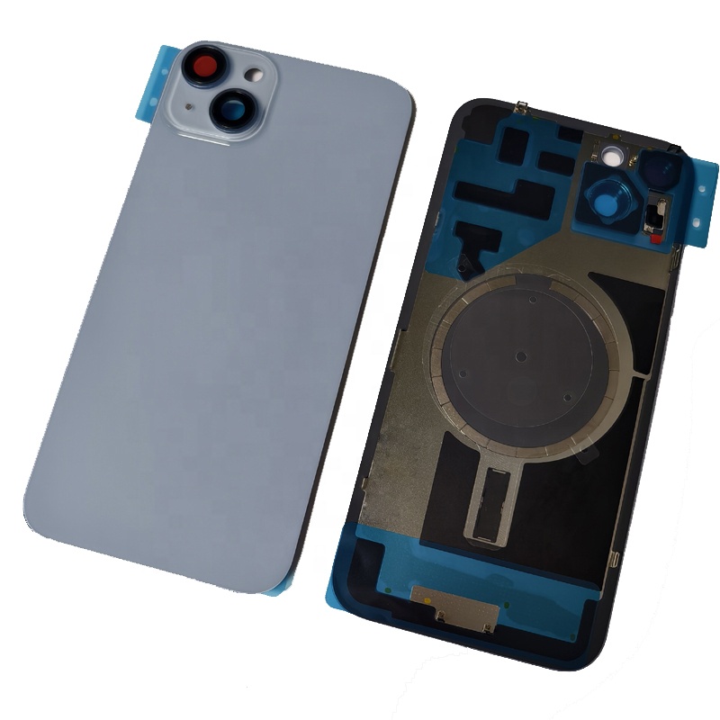 New for iPhone 14 14 Plus Rear Battery Backglass with Camera Lens Glass Metal Plate and Magnets Ring Housing Repair
