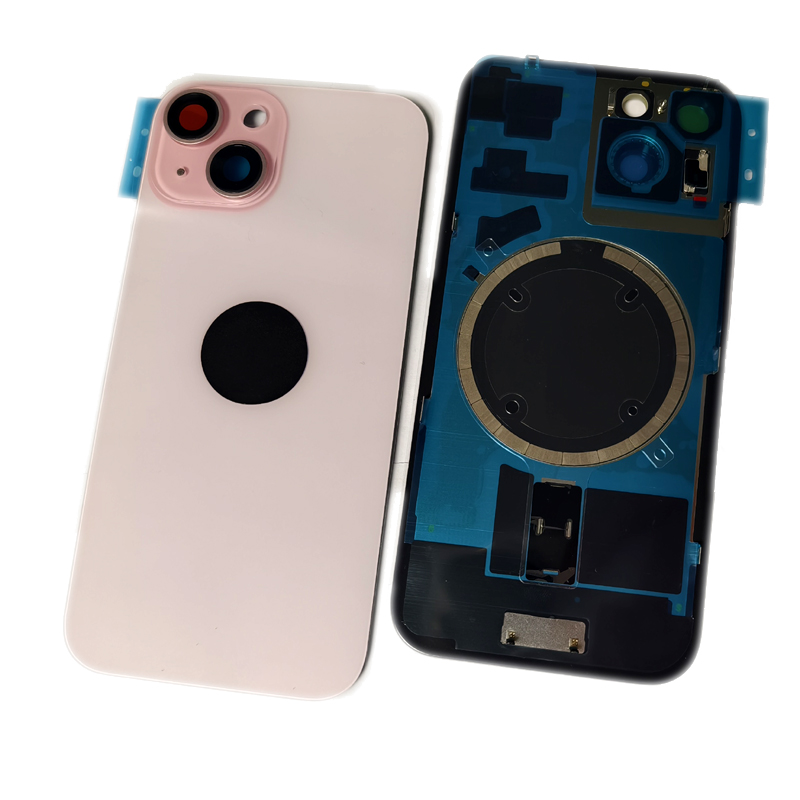 Wholesale for iPhone 15 15Plus Rear Battery Back Glass with Camera Lens Glass Metal Plate and Magnets Ring Housing Repair