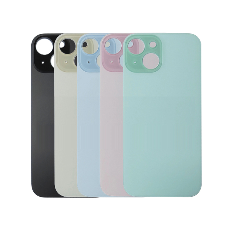 2 in 1 Big Hole Back Glasses for iPhone 15 15 Plus Battery Rear Cover Glass