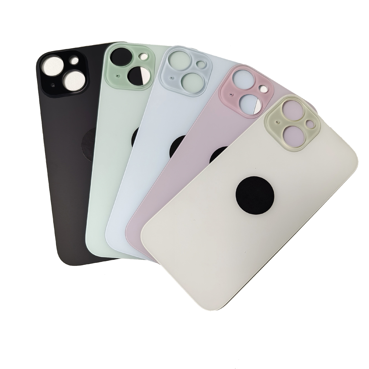 Battery Cover Rear Glass with Big Hole Design for iPhone 15 15Plus Large Hole Easy Replace Back Glass for iPhone 15P 15Pro Max