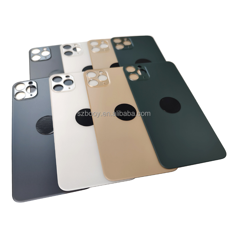 OEM High Quality One Piece Design Big Hole Rear Glass for IPhone11pro Max 11Pro Back Glass Cold Engraving Battery Door Cover