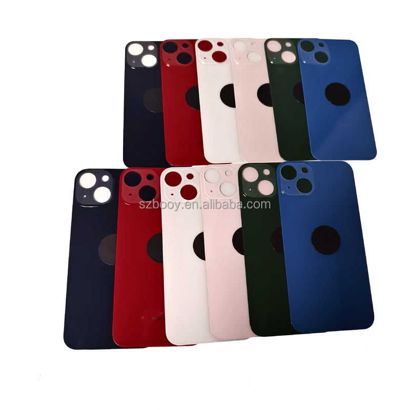 Cold Engraving Back Glass for iPhone 13 13mini Big Hole Rear Glass One Piece Design OEM High Quality Battery Door Cover
