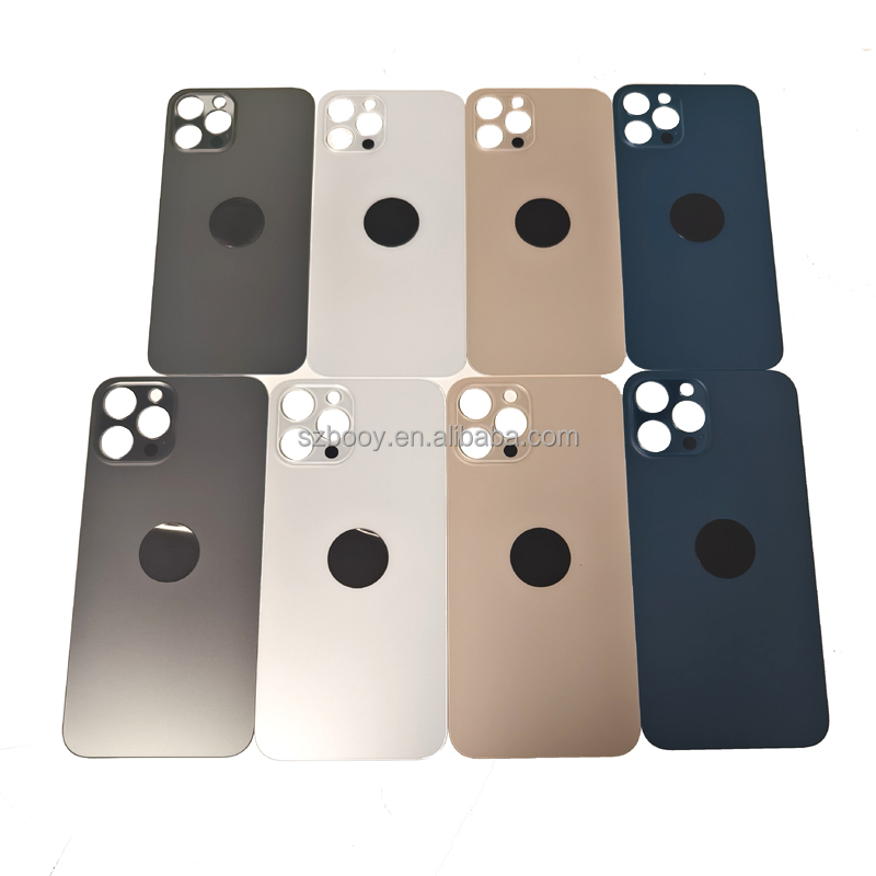 OEM High Quality One Piece Design Big Hole Rear Glass for iPhone 12 Pro Max 12Pro Back Glass Cold Engraving Battery Door Cover