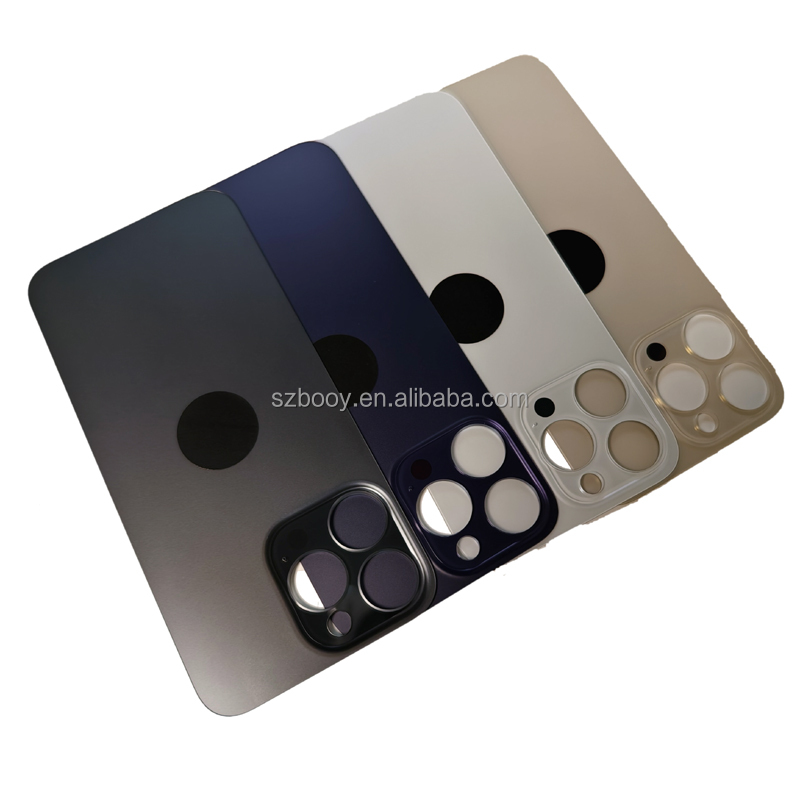 Big Hole Cold Engraving Back Glass for iPhone 14 Pro Max 14Pro Rear Glass One Piece Design Battery Door Cover OEM High Quality