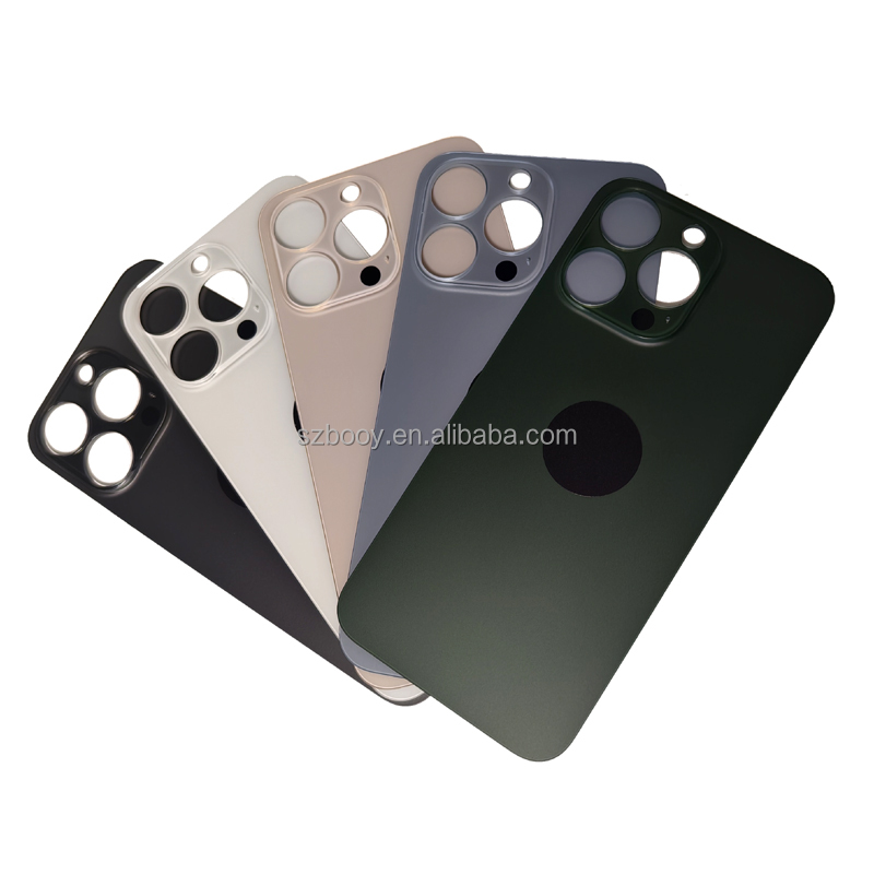 Big Hole Cold Engraving Back Glass for iPhone 13 Pro Max 13Pro Rear Glass One Piece Design Battery Door Cover OEM High Quality