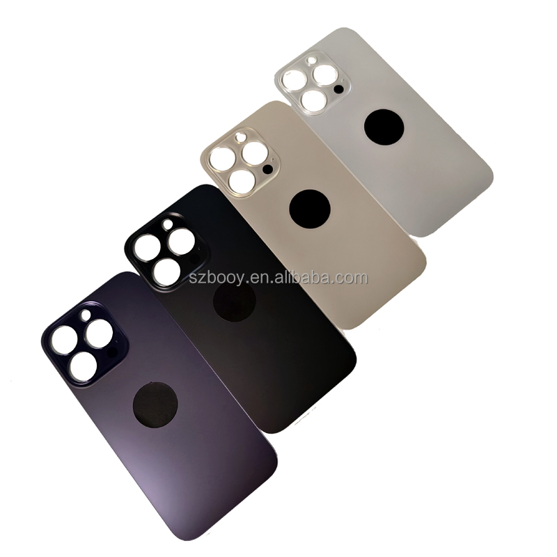 OEM High Quality Cold Engraving Big Hole Back Glass for iPhone 11 12 13 Mini 14 15 Plus 15 Pro Max Rear Glass One Piece Design