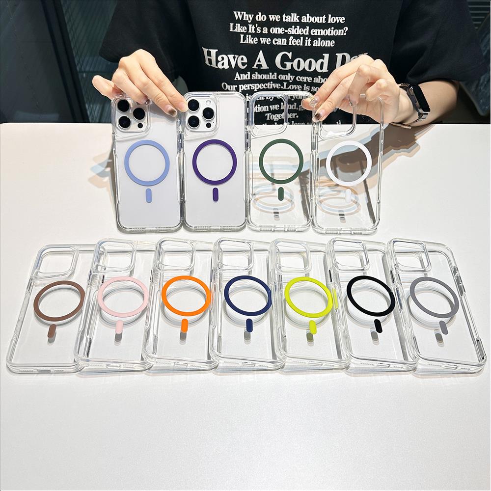 Transparent Magnetic clear Acrylic Mobile Phone case for iPhone 16 15 14 13 12 Pro Max Anti Scratch Proof Protect Cover