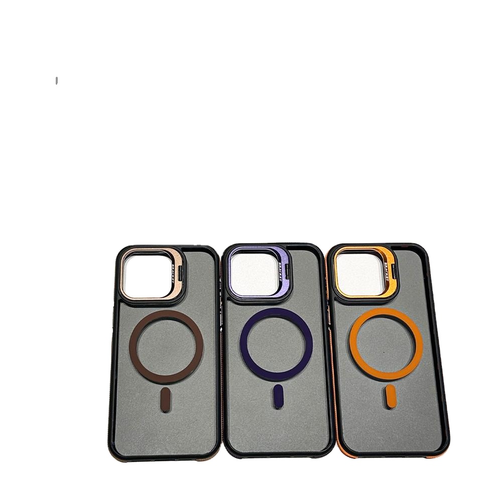 Shockproof Bumper Transparent Magnetic Case for iPhone 15 16 Pro Max 11 12 13 14 Plus 15 Pro Lens Holder Acrylic Back Cover case