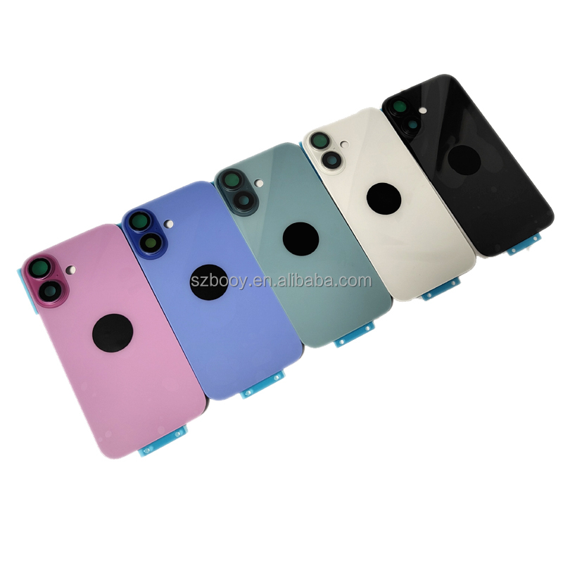 Replacement Back Glass with Magnet Metal Frame and Cam Lens Glasses for iPhone 16 16 Plus Battery Cover Rear Glass After Market