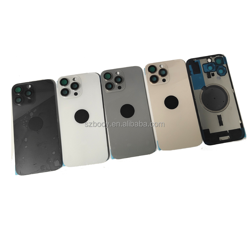 Replacement Back Glass with Magnet Metal Frame and Cam Lens Glasses for iPhone 16 Pro Max Battery Cover Rear Glass After Market