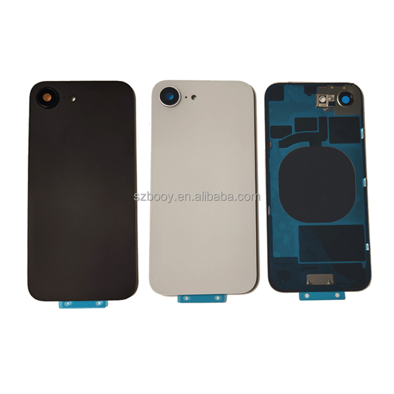 Replacement Back Glass with Metal Frame and Cam Lens Glasses for iPhone 16E Battery Cover Rear Glass After Market