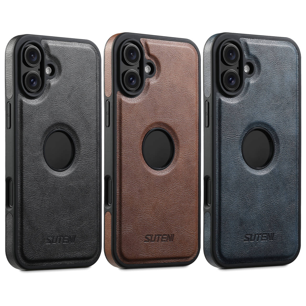 Magnetic Wireless Charging Phone Case Faux Leather Material for iPhone 16 15 Plus 14 13 12 17 Pro Max