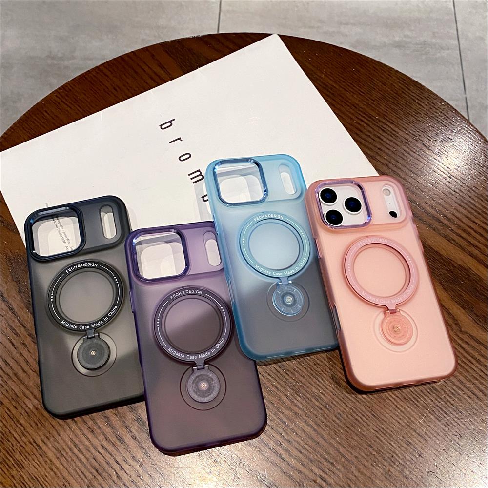 High Quality TPU Matte Ring Holder Magnetic Shockproof Waterproof Phone Case Mobile Phone Cover