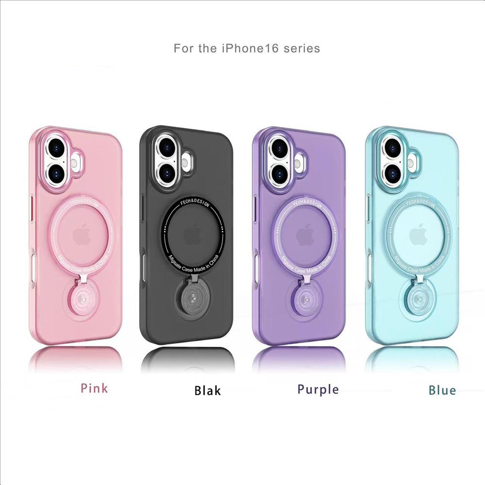 Magnetic Matte Case for iPhone 17 Pro Max Air 16 15 14 13 12 11 Kickstand 360°Rotating Ring Holder Shockproof Magnetic Cover