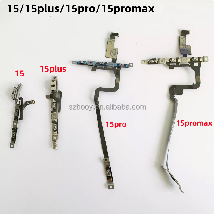 Volume Mute Button Flex Cable Replacement Bracket for iPhone 15 15 Plus 15 Pro 15 Pro Max Power on OFF Button Flex Cable