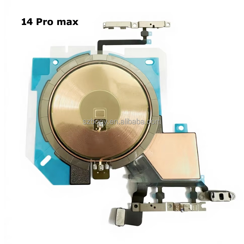 NFC Wireless Charging Coil Sticker With Power on OFF Volume Flex Cable Replacement Part for iPhone 14 Pro Max