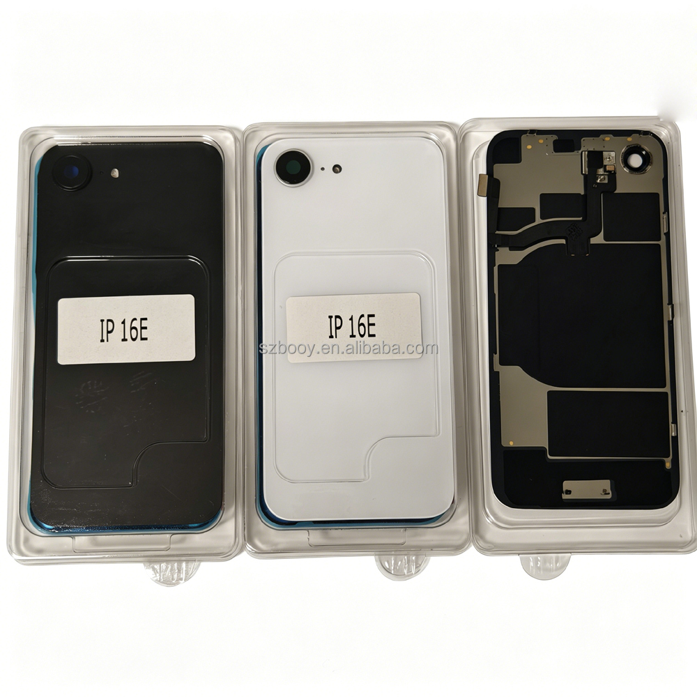 Back Glass With Metal Frame Camera Lens Glass NFC Wireless Charging Flex Cable Magnet Back Glass for iPhone 16E