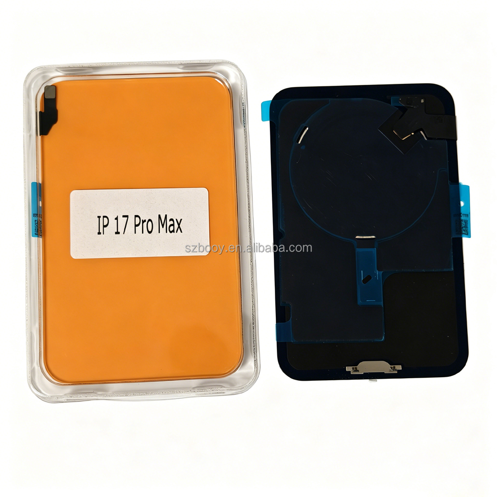 Back Glass With Metal Frame Camera Lens Glass NFC Wireless Charging Flex Cable Magnet Back Glass for iPhone 17 Pro 17 Pro Max