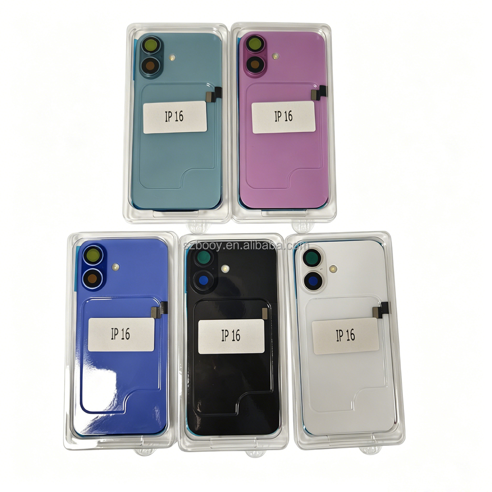 Back Glass for iPhone 16 16 Plus With Metal Frame Camera Lens Glass NFC Wireless Charging Flex Cable Magnet Back Glass