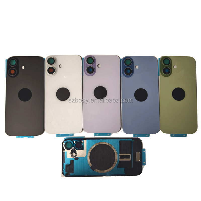 Replacement Back Glass with Magnet Metal Frame and Cam Lens Glasses for iPhone 17 Rear Glass After Market Battery Cover