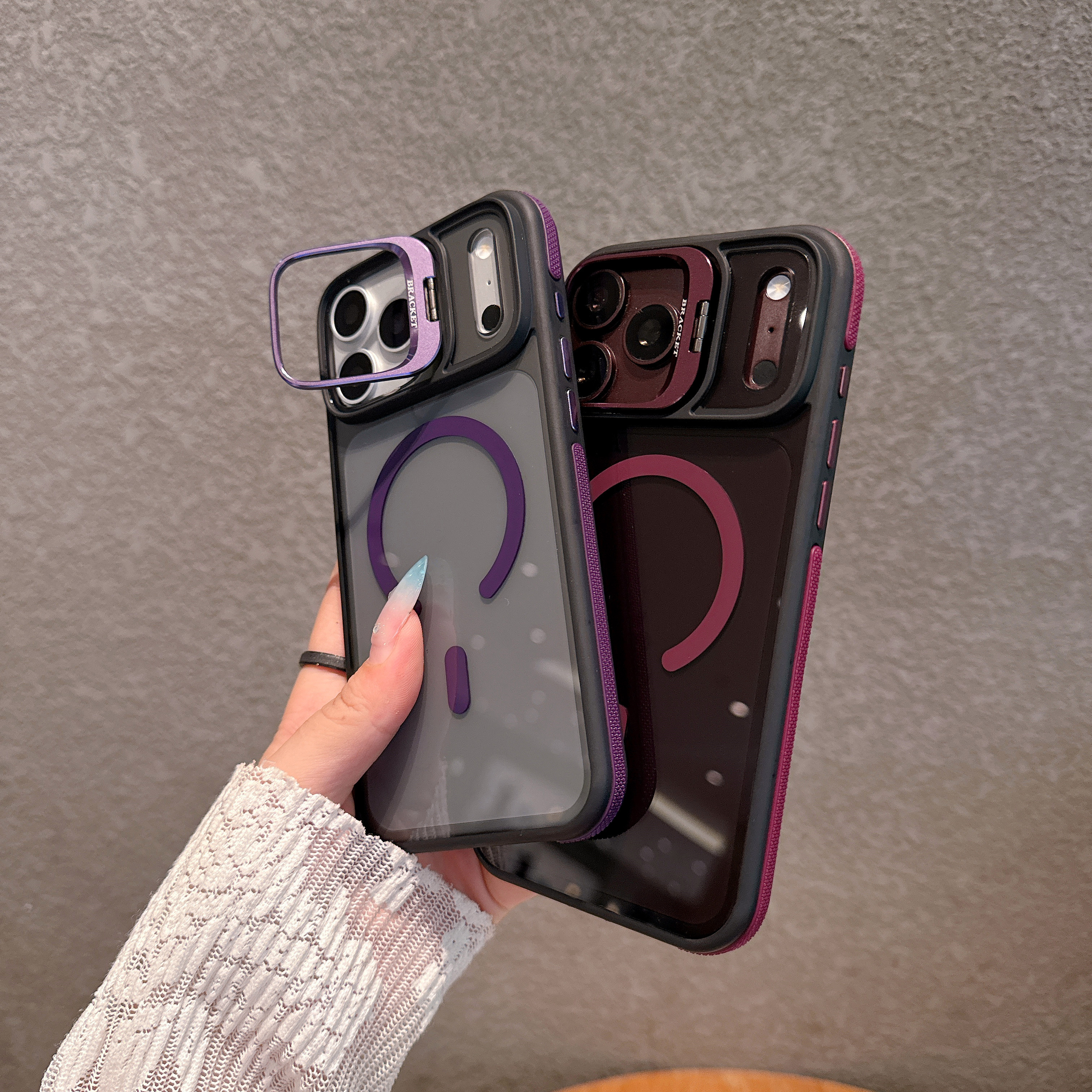 C6 Lidun Lens Stand Magnetic Cases for iPhone 11 12 13 Pro max 14 15 Plus 16 17 18 Pro max