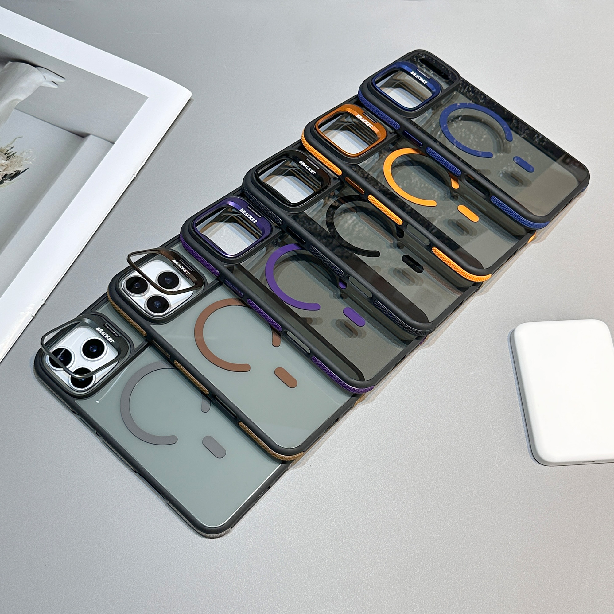 C6 Lidun Lens Stand Magnetic Cases for iPhone 11 12 13 Pro max 14 15 Plus 16 17 18 Pro max