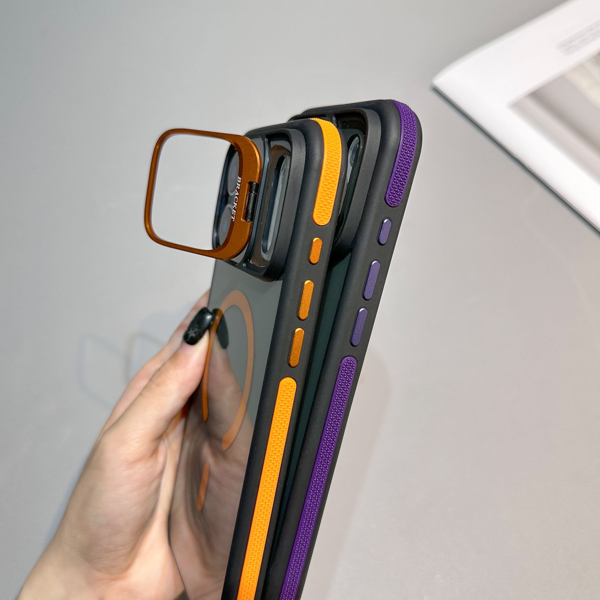 C6 Lidun Lens Stand Magnetic Cases for iPhone 11 12 13 Pro max 14 15 Plus 16 17 18 Pro max