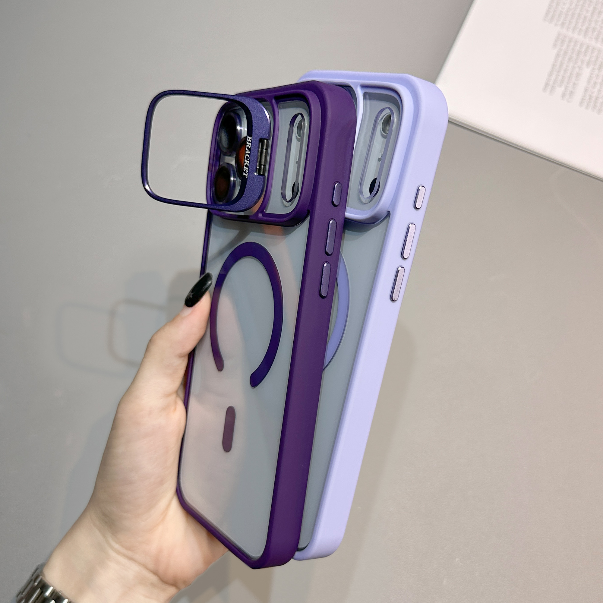 U2 Lens Stand Magnetic Cases for iPhone 11 12 13 Pro max 14 15 Plus 16 17 18 Pro max