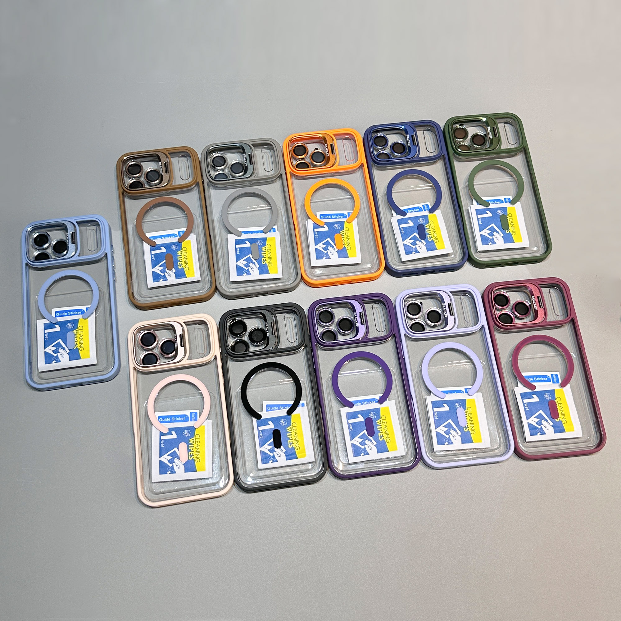 Wholesale Clear Acrylic Magnetic Charging Phone Case for iPhone 17 11 12 13 14 15 16 Pro Max With Lens Bracket Shockproof Cover