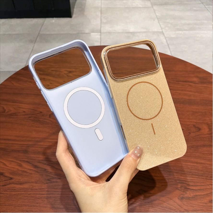 S2 New Glitter Powder All-Inclusive Anti-Fall Magnetic Mobile Phone Protective Case for iPhone 17 Pro 18 Pro Max