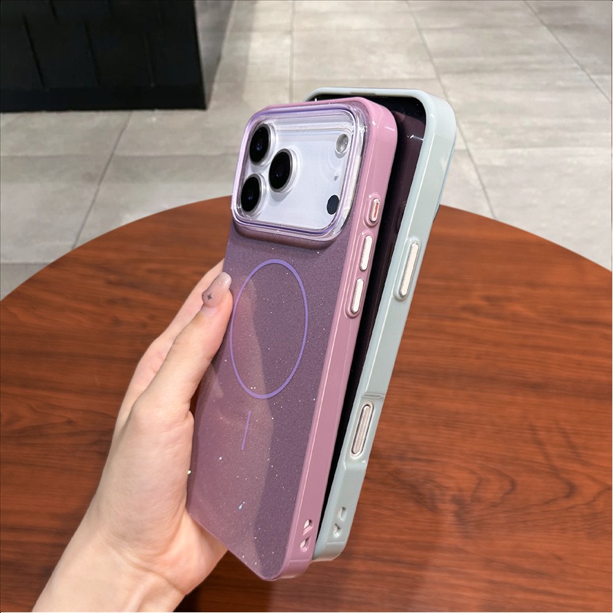 S2 New Glitter Powder All-Inclusive Anti-Fall Magnetic Mobile Phone Protective Case for iPhone 17 Pro 18 Pro Max