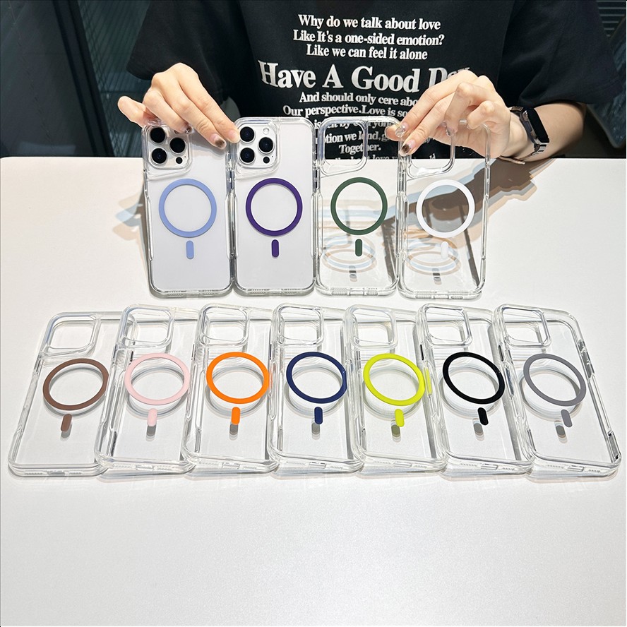 Y3 Slim-Waist Transparent Magnetic Mobile Phone Cases for iPhone 17 Pro Max 17 Air 16 15 14 13 12 11 Shockproof Clear Back Cover
