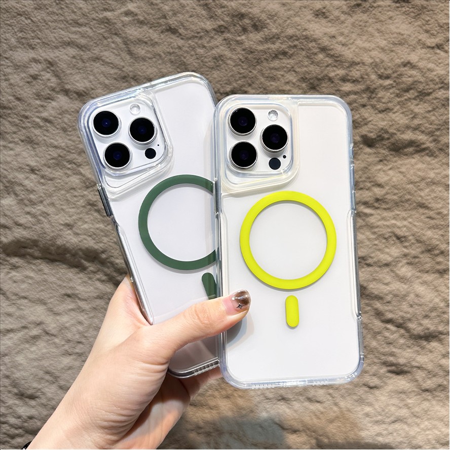 Y3 Slim-Waist Transparent Magnetic Mobile Phone Cases for iPhone 17 Pro Max 17 Air 16 15 14 13 12 11 Shockproof Clear Back Cover