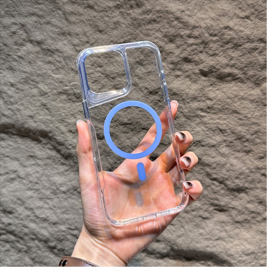 Y3 Slim-Waist Transparent Magnetic Mobile Phone Cases for iPhone 17 Pro Max 17 Air 16 15 14 13 12 11 Shockproof Clear Back Cover