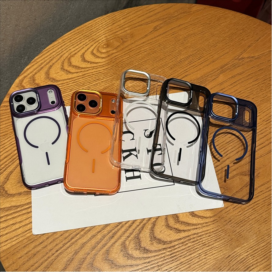 G3 Lens Slim-Waist Stand Advanced Invisible Lens Holder Magnetic transparent Phone case for iphone 17 Pro Max air 16 15 14 Plus with Wireless Charger Ring