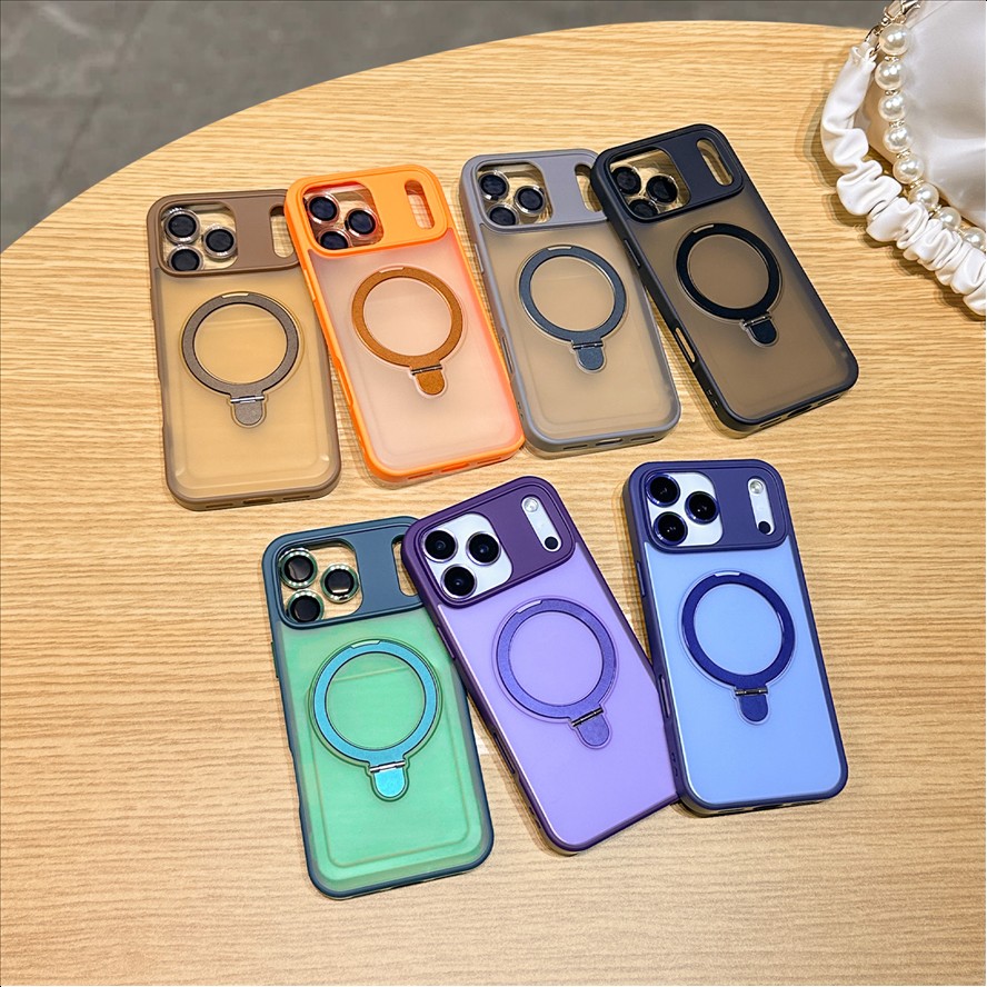 R2 Compatible with for iPhone 18 Pro Max Case, 17/16 Stand, Frosted Magnetic for iPhone 15/14 Shockproof Protective Cover
