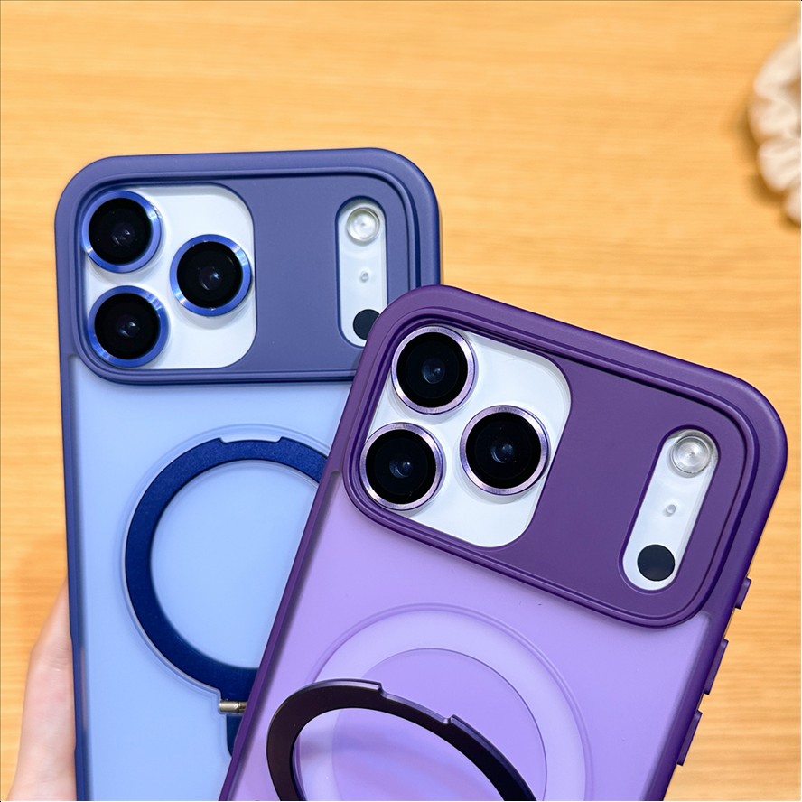 R2 Compatible with for iPhone 18 Pro Max Case, 17/16 Stand, Frosted Magnetic for iPhone 15/14 Shockproof Protective Cover