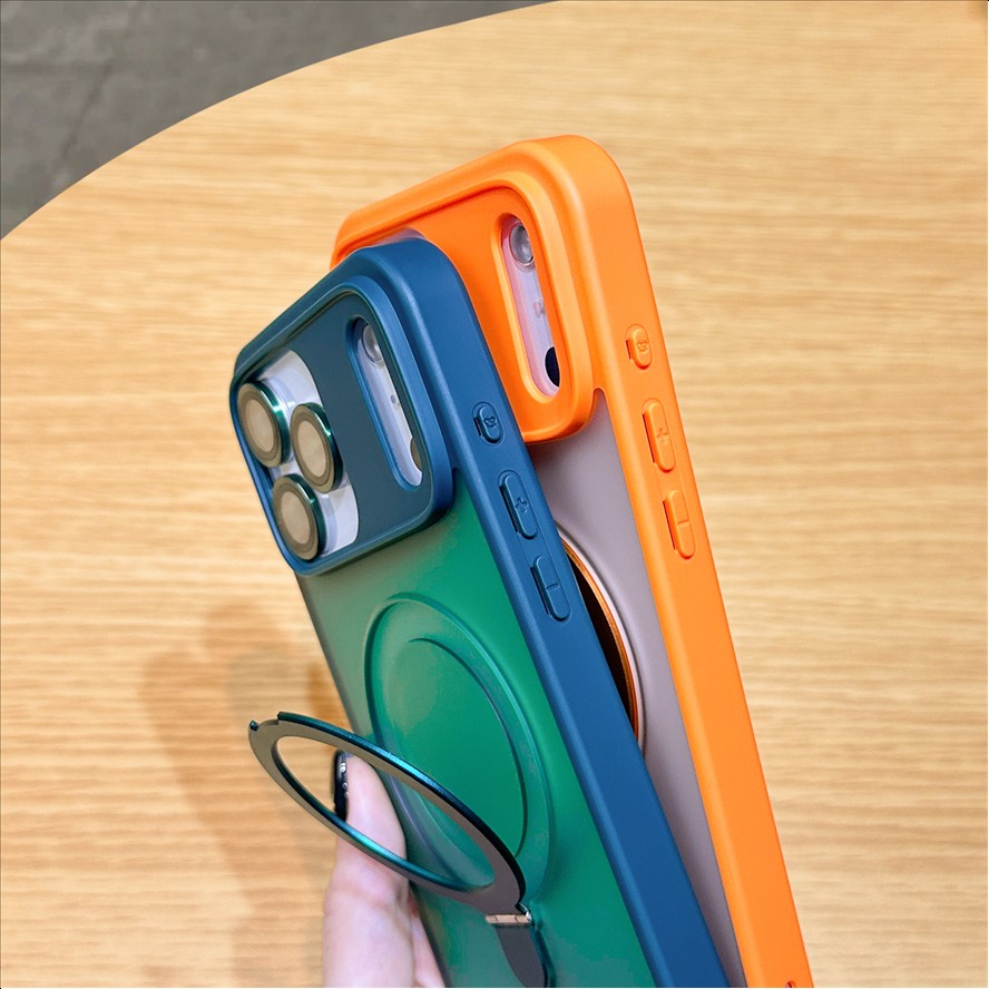 R2 Compatible with for iPhone 18 Pro Max Case, 17/16 Stand, Frosted Magnetic for iPhone 15/14 Shockproof Protective Cover