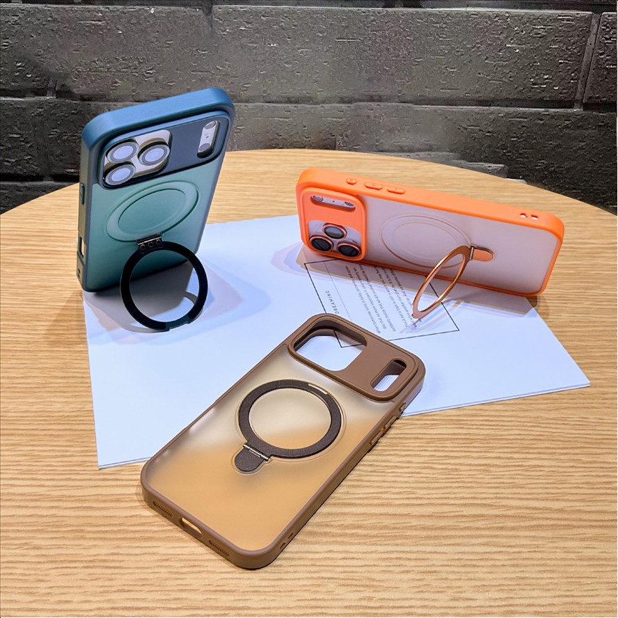R2 Compatible with for iPhone 18 Pro Max Case, 17/16 Stand, Frosted Magnetic for iPhone 15/14 Shockproof Protective Cover